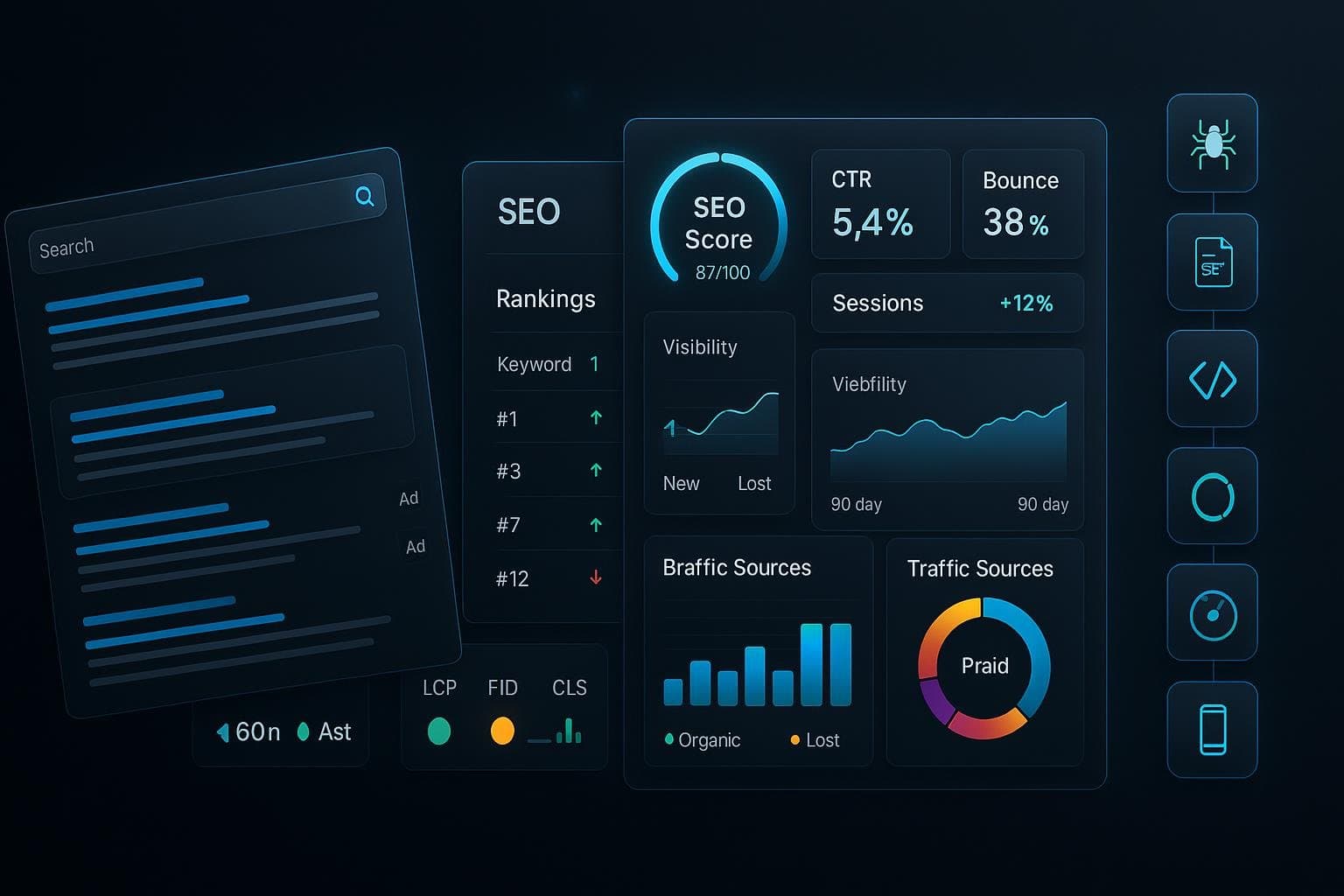 SEO analysis dashboard showing lead generation opportunities